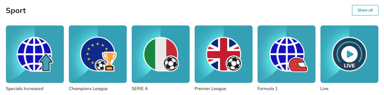 starcasino sports sections